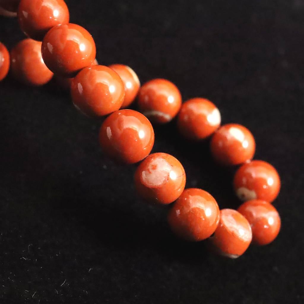 佐渡 赤玉石 山梨研磨 6.5mmブレスレット 13.8g #97798 | 6枚目