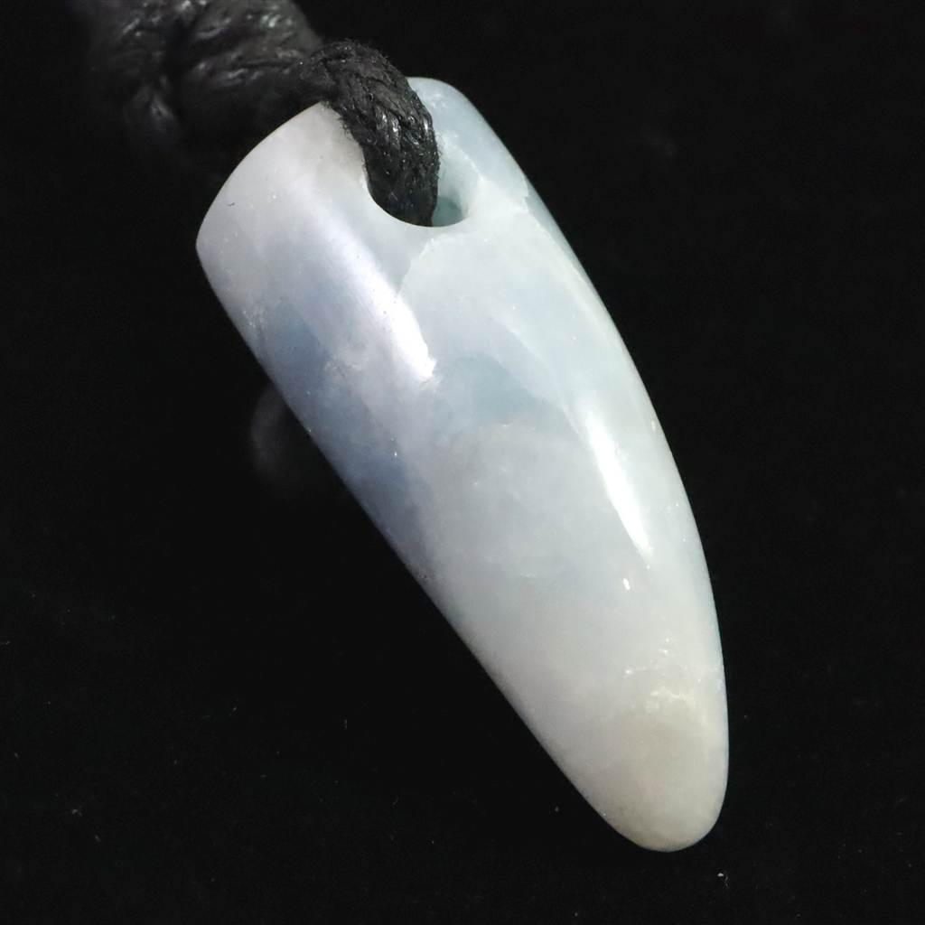 糸魚川翡翠 青 入コン沢産 28mmタンブル ペンダント ディレクトリカード付 6.4g #48617 | 2枚目