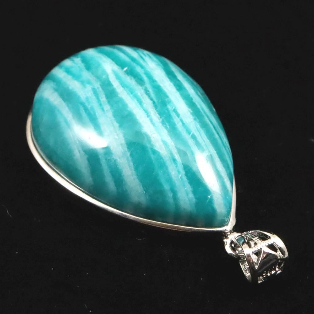 ロシア産 アマゾナイト 33mmティアドロップ ペンダント 15.4g #89784 | 4枚目