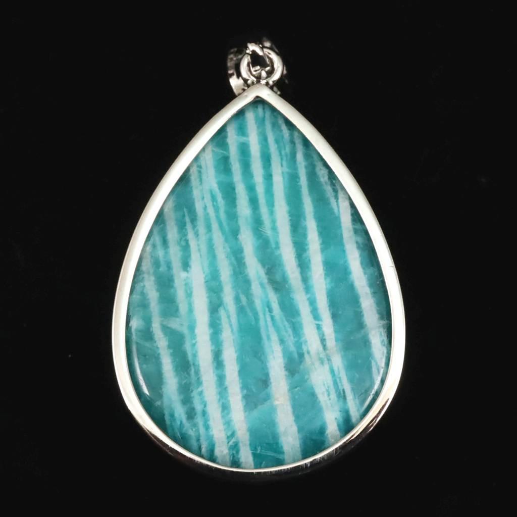 ロシア産 アマゾナイト 33mmティアドロップ ペンダント 15.4g #89784 | 5枚目