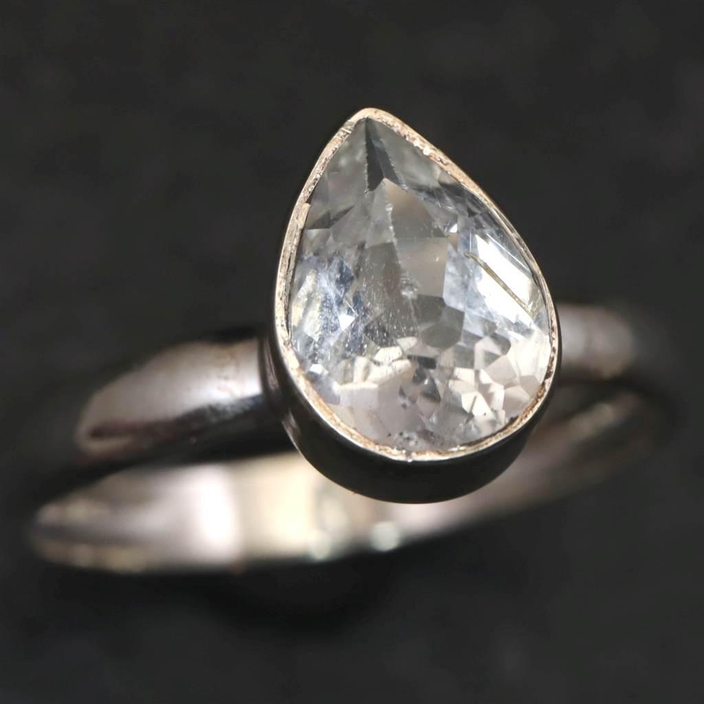 ロシア産 フェナカイト 8.2mm ペアシェイプカット リング 16号 #82596 | 2枚目