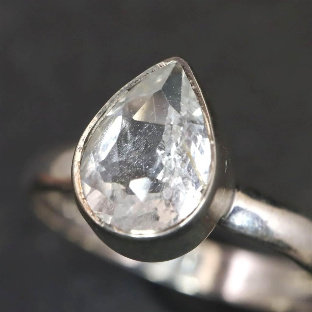 ロシア産 フェナカイト 8.2mm ペアシェイプカット リング 16号 #82596 | 3枚目
