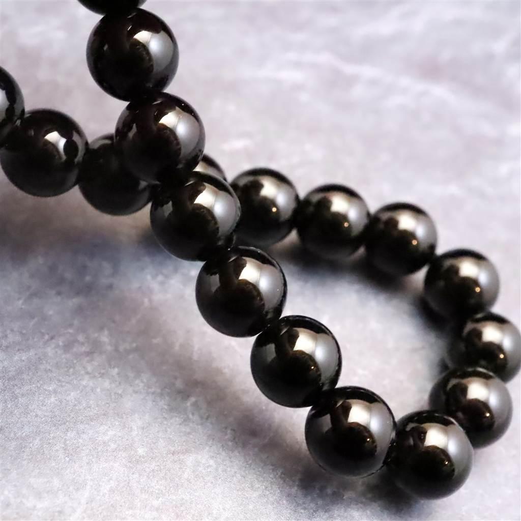 岐阜県産 黒水晶 モリオン 8mmブレスレット 18.6g #36816 | 5枚目