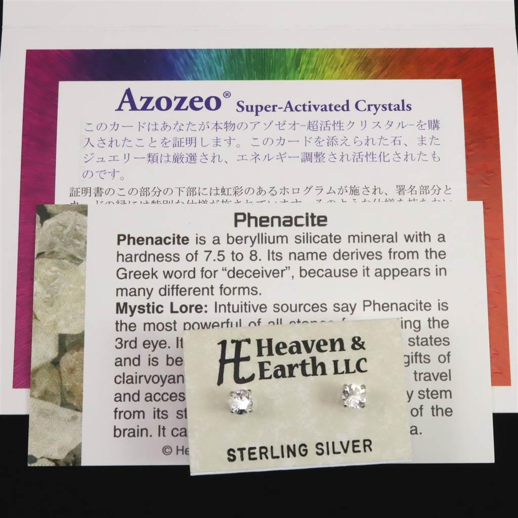 H&E社 フェナカイト 4.1mmラウンドカット ピアス #69845 | 5枚目