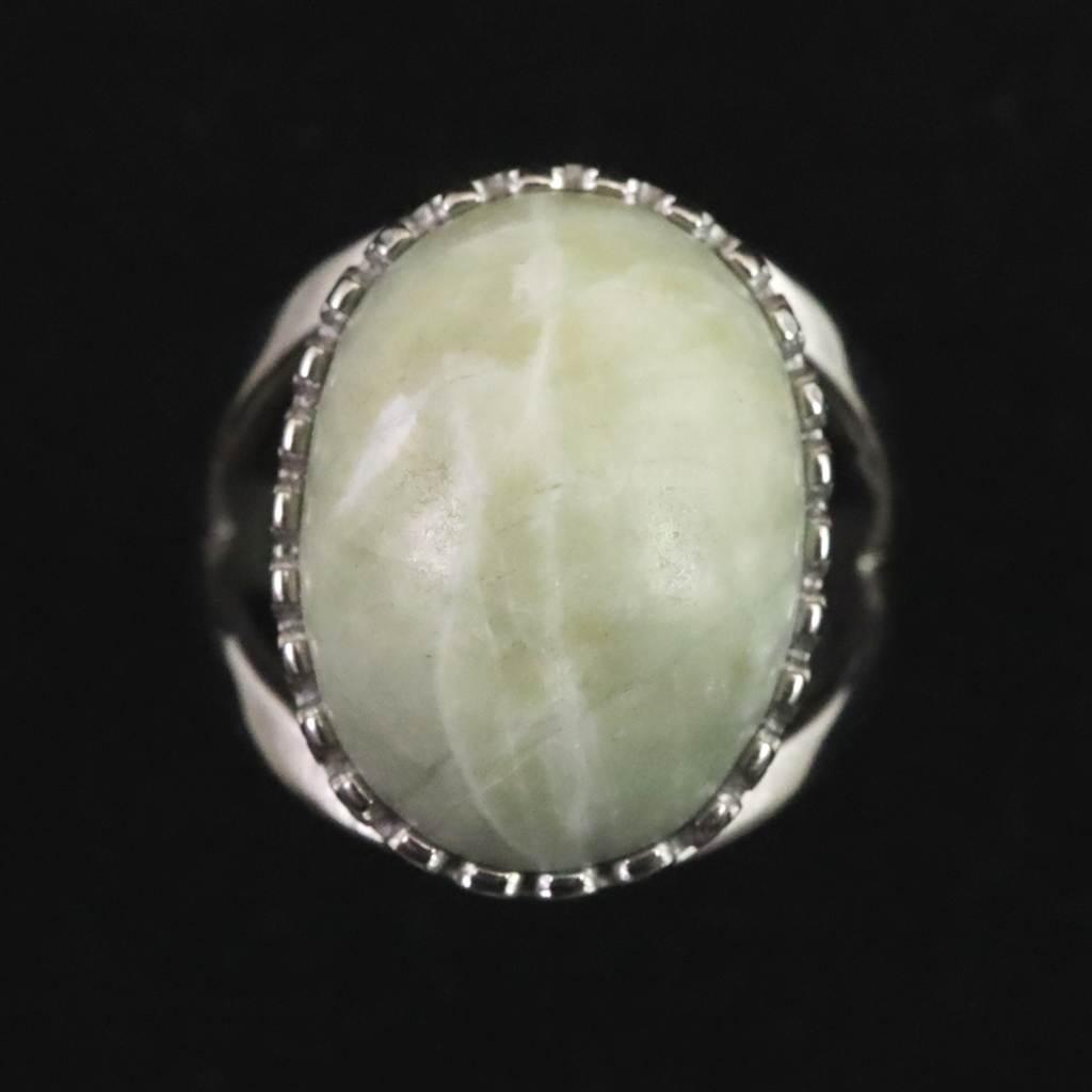 糸魚川翡翠 ヒスイ 20mmオーバル リング フリーサイズ 7.9g #36944 | 2枚目