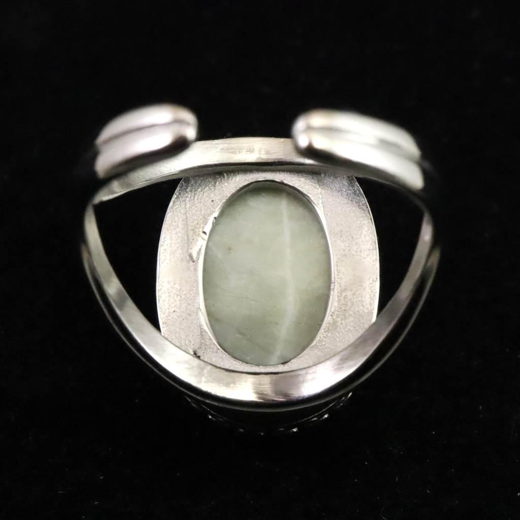 糸魚川翡翠 ヒスイ 20mmオーバル リング フリーサイズ 7.9g #36944 | 7枚目