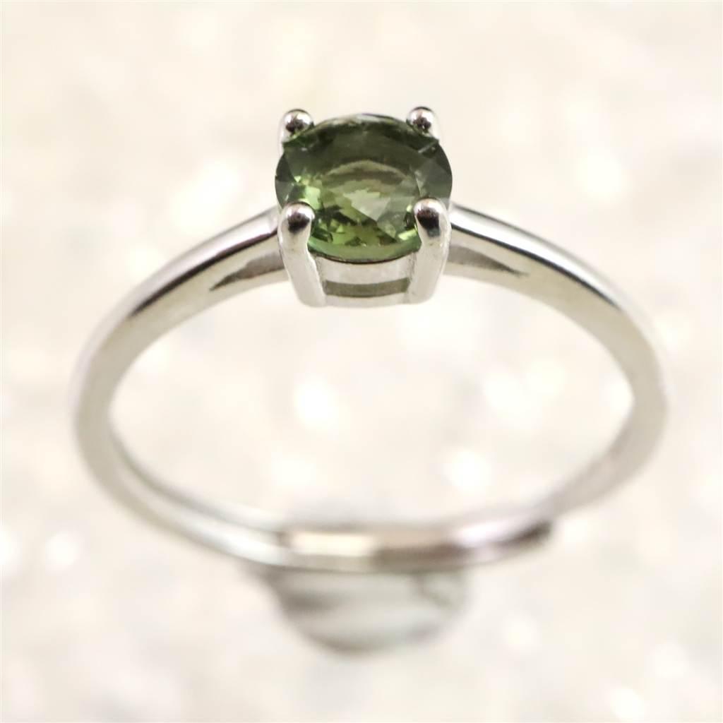 モルダバイト 5mmラウンドカット リング フリーサイズ type.F #654901枚目の画像