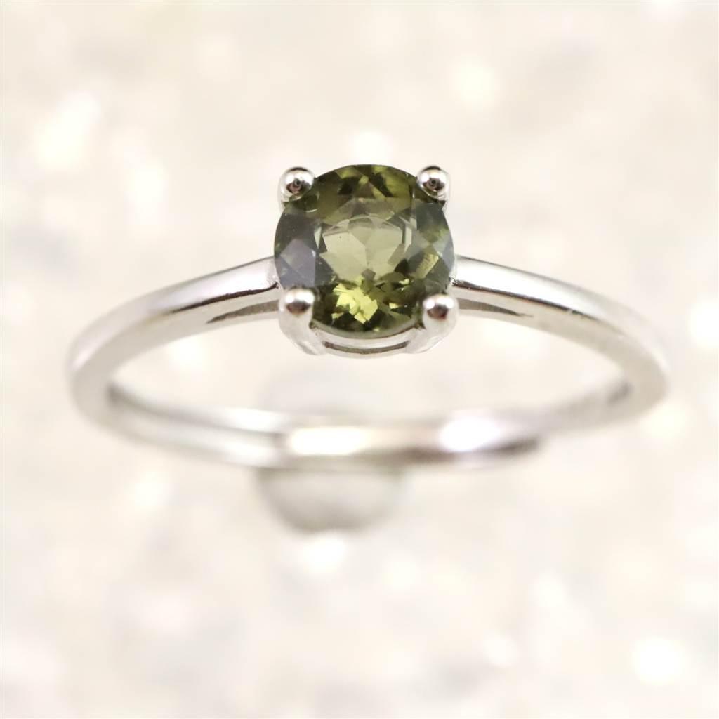 モルダバイト 5mmラウンドカット リング フリーサイズ type.E #232711枚目の画像