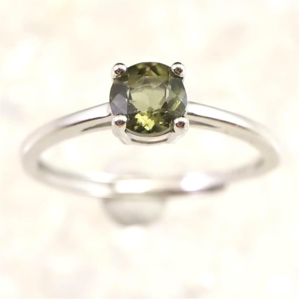 モルダバイト 5mmラウンドカット リング フリーサイズ type.E #23271 | 2枚目