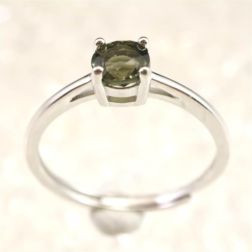 モルダバイト 5mmラウンドカット リング フリーサイズ type.E #23271 | 3枚目