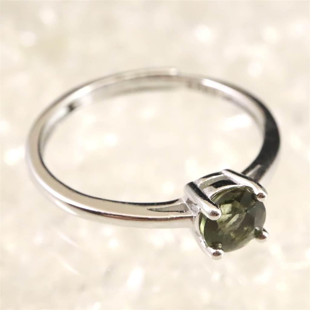 モルダバイト 5mmラウンドカット リング フリーサイズ type.E #23271 | 5枚目