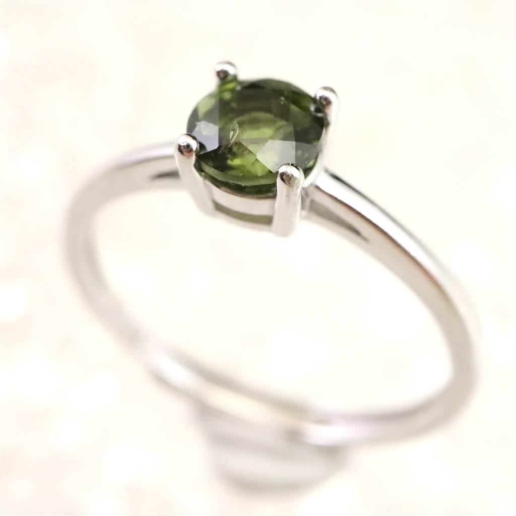 モルダバイト 5mmラウンドカット リング フリーサイズ type.B #80928 | 3枚目