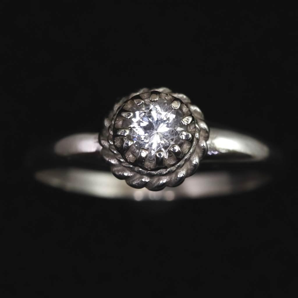 H&E社 アゼツライト 5mmラウンド リング 16号 現品 2.0g #284001枚目の画像