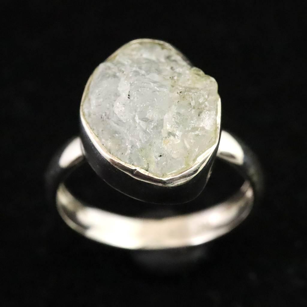 ブラジル産 グレー ヘルデライト 原石 リング 14号 2.8g #741981枚目の画像