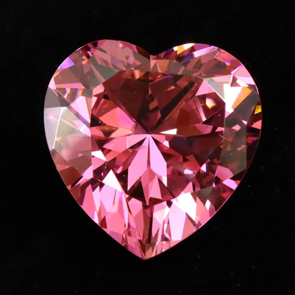 キュービックジルコニア CZ 30mm ハート ブリリアントカット ルース ピンク #13925 | 2枚目