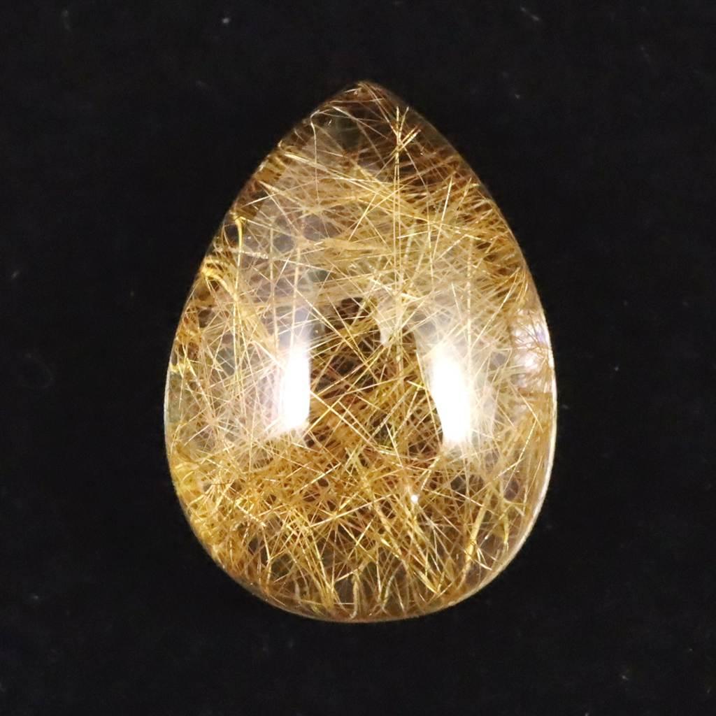 ヒマラヤ マニハール産 ゴールドルチル入り 水晶 ティアドロップ型 ルース 12.1ct #237611枚目の画像