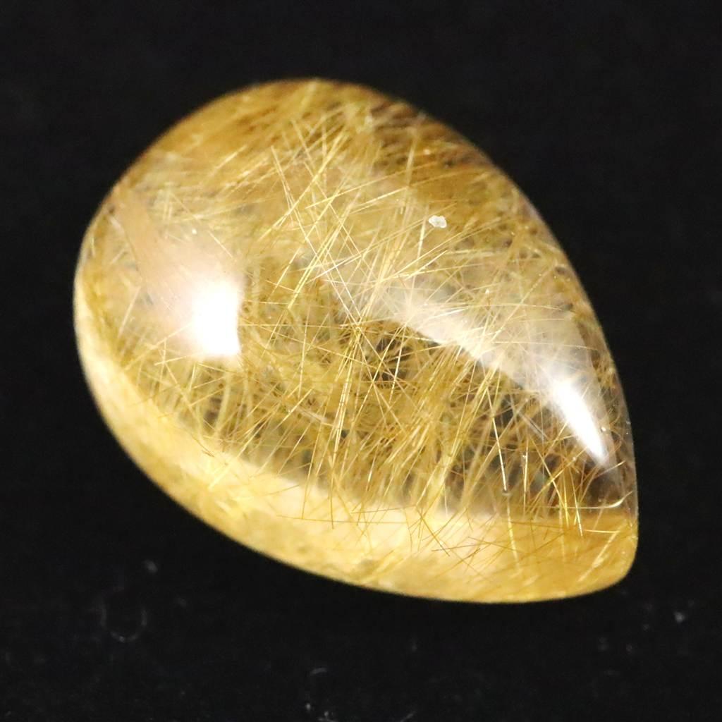 ヒマラヤ マニハール産 ゴールドルチル入り 水晶 ティアドロップ型 ルース 11.7ct #43448 | 4枚目