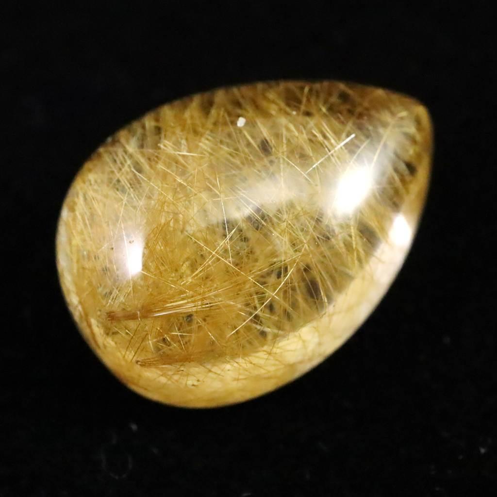 ヒマラヤ マニハール産 ゴールドルチル入り 水晶 ティアドロップ型 ルース 11.7ct #43448 | 5枚目