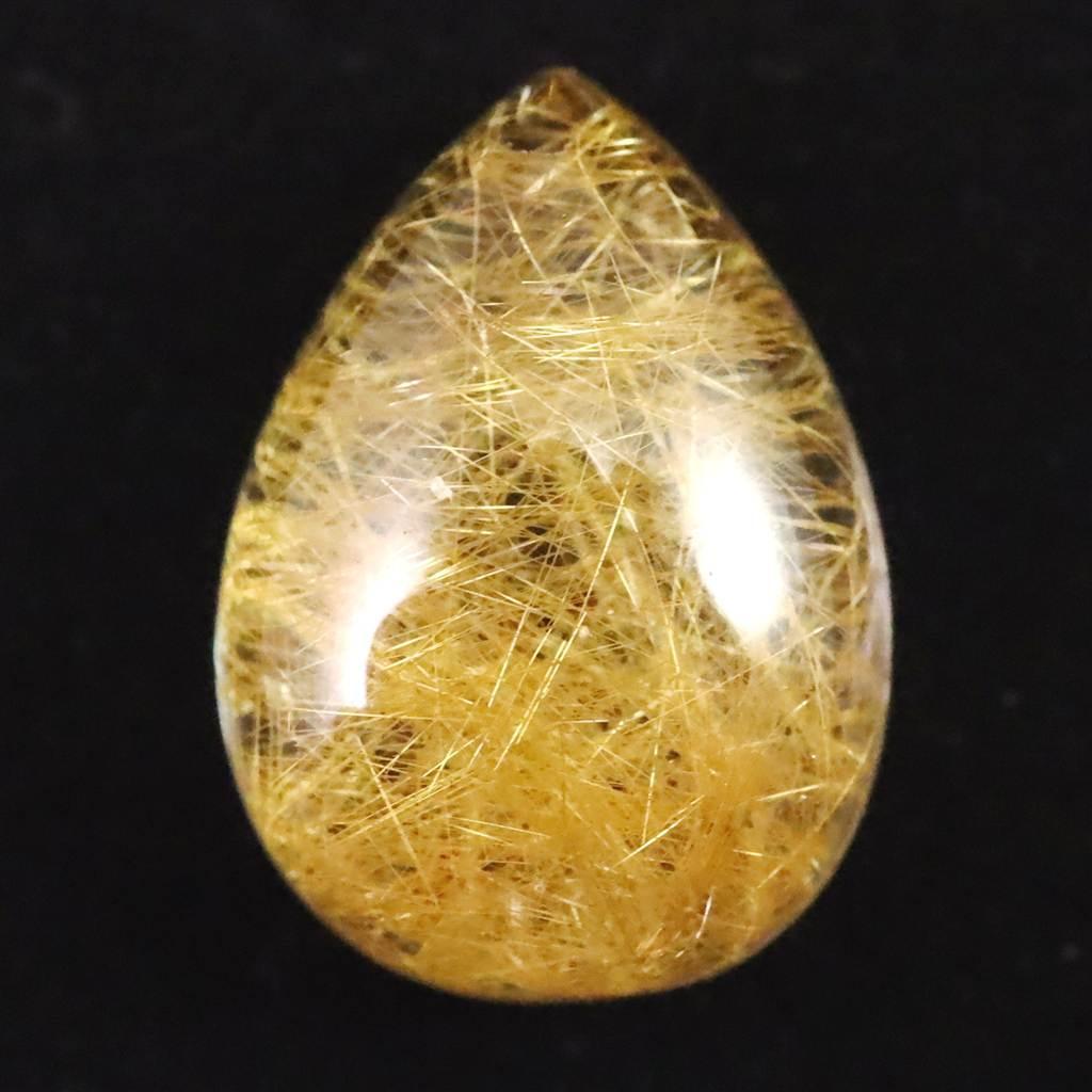 ヒマラヤ マニハール産 ゴールドルチル入り 水晶 ティアドロップ型 ルース 11.7ct #43448 | 6枚目