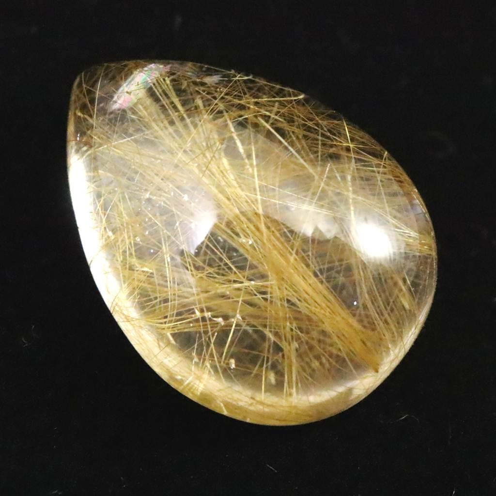 ヒマラヤ マニハール産 ゴールドルチル入り 水晶 ティアドロップ型 ルース 11.3ct #44640 | 2枚目