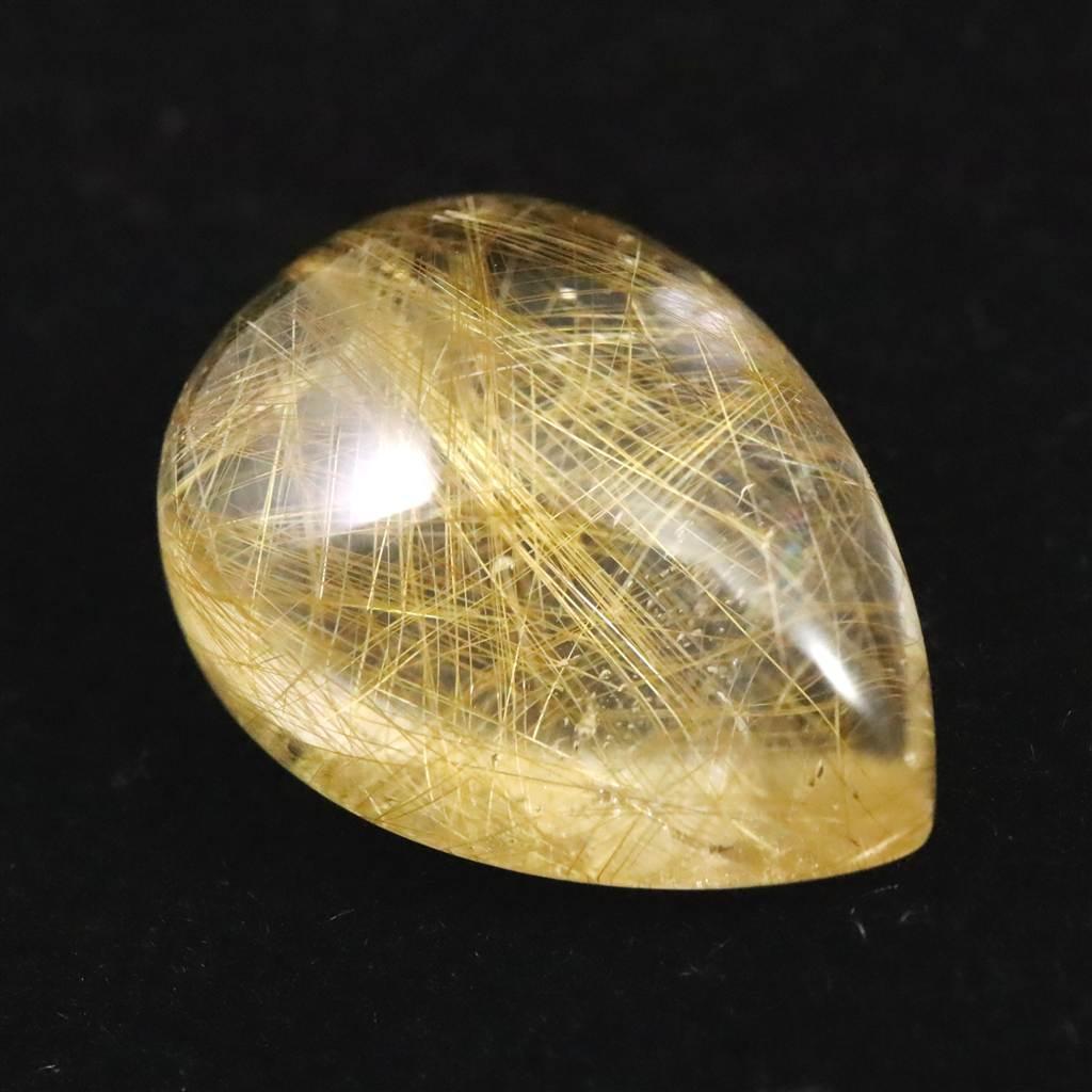 ヒマラヤ マニハール産 ゴールドルチル入り 水晶 ティアドロップ型 ルース 11.3ct #44640 | 4枚目