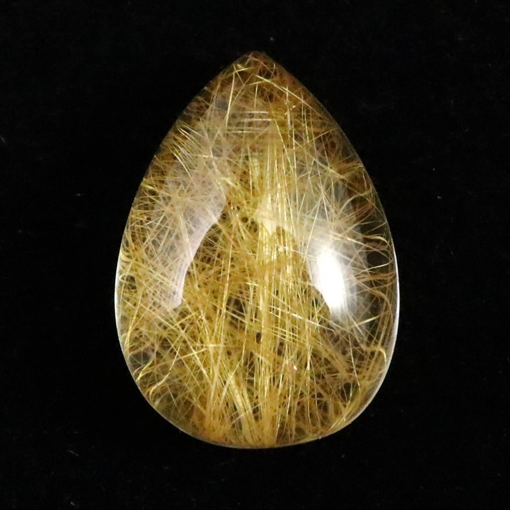 ヒマラヤ マニハール産 ゴールドルチル入り 水晶 ティアドロップ型 ルース 9.8ct #924181枚目の画像