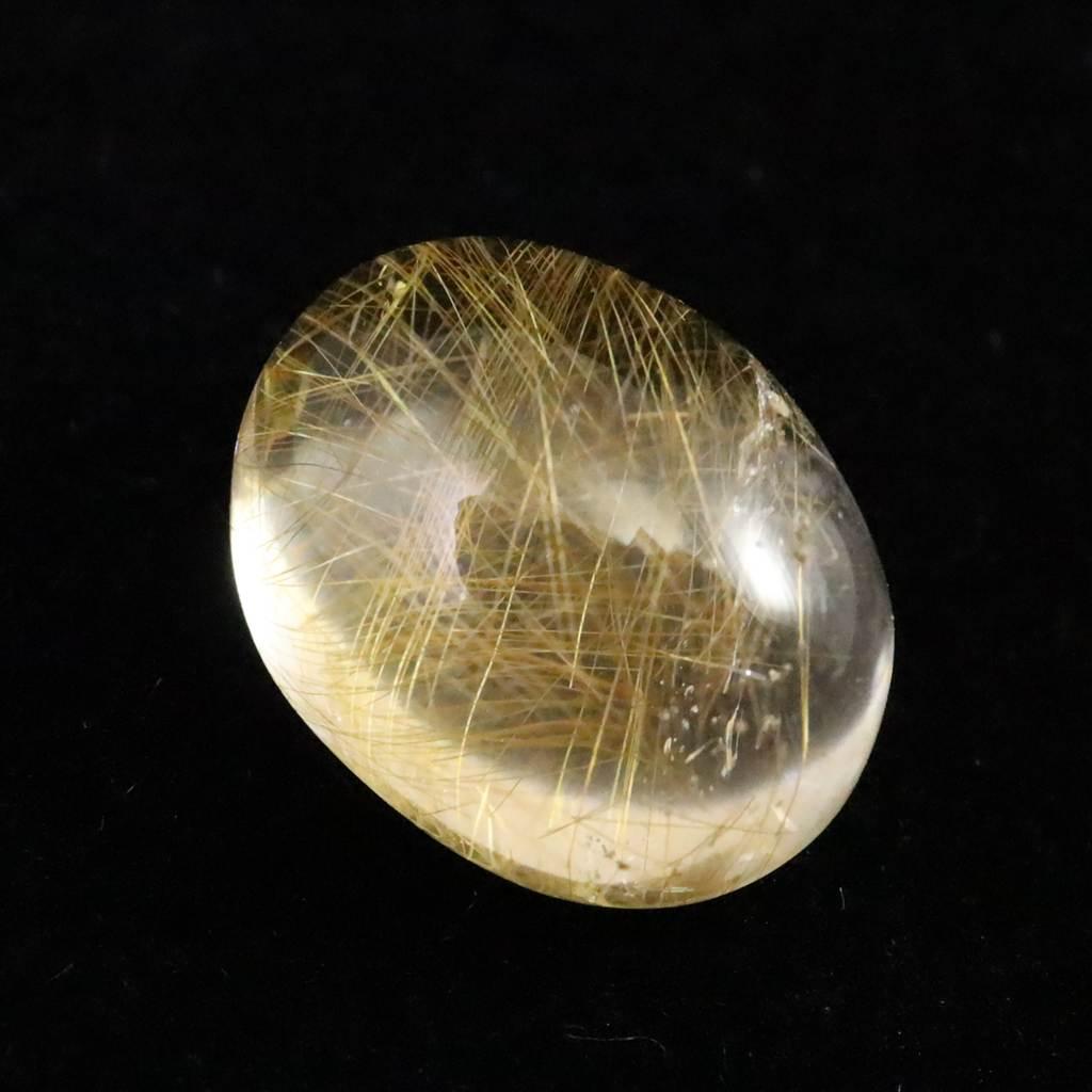 ヒマラヤ マニハール産 ゴールドルチル入り 水晶 オーバル ルース 7.2ct #47945 | 2枚目