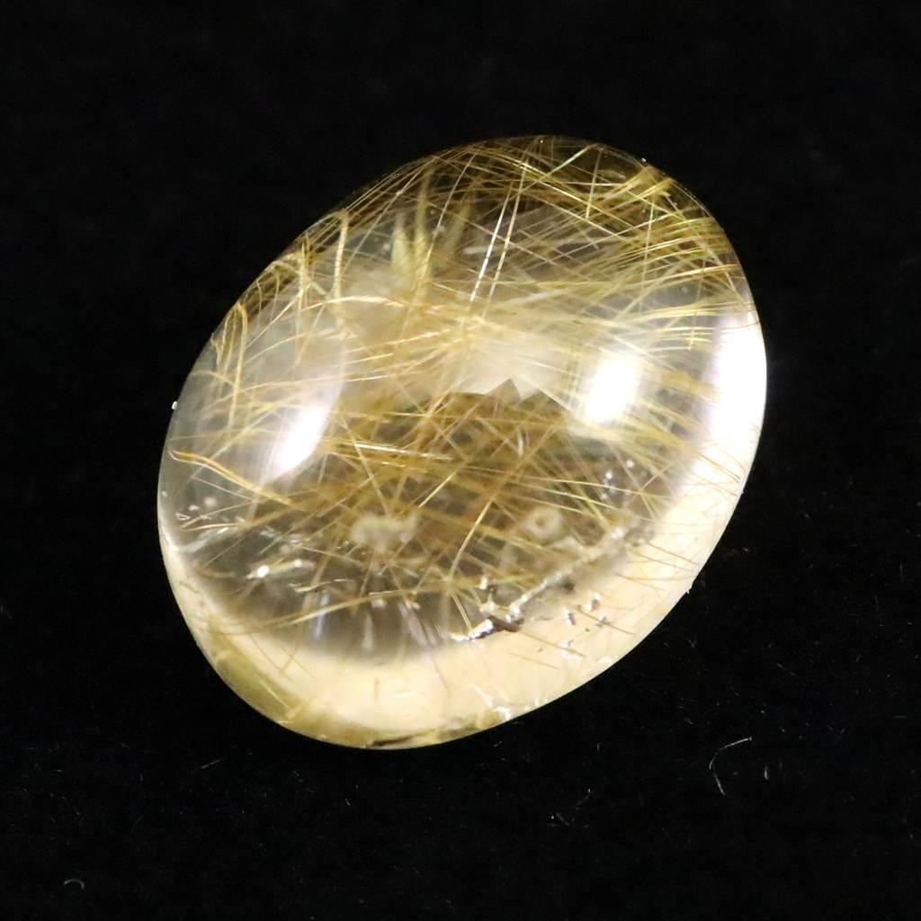 ヒマラヤ マニハール産 ゴールドルチル入り 水晶 オーバル ルース 7.2ct #47945 | 3枚目