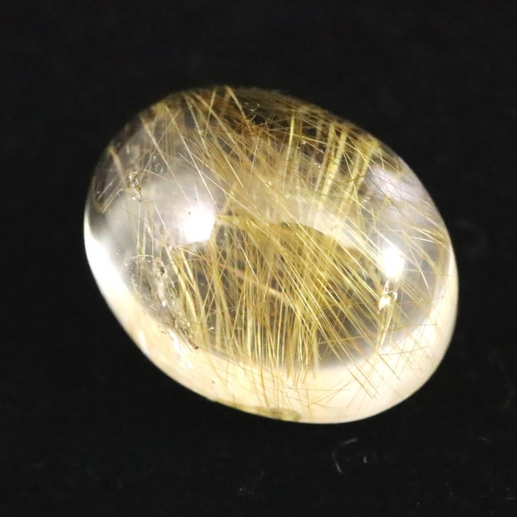 ヒマラヤ マニハール産 ゴールドルチル入り 水晶 オーバル ルース 7.2ct #47945 | 4枚目