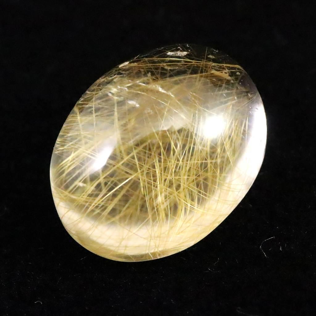 ヒマラヤ マニハール産 ゴールドルチル入り 水晶 オーバル ルース 7.2ct #47945 | 5枚目