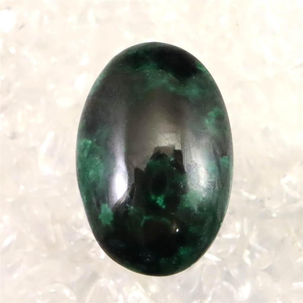 ベルベットマラカイト 孔雀石 27mmオーバル ルース 7.9g #802051枚目の画像