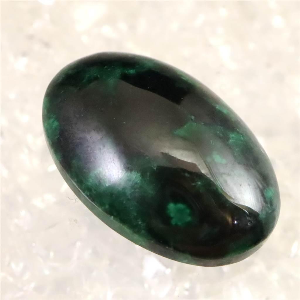 ベルベットマラカイト 孔雀石 27mmオーバル ルース 7.9g #80205 | 2枚目