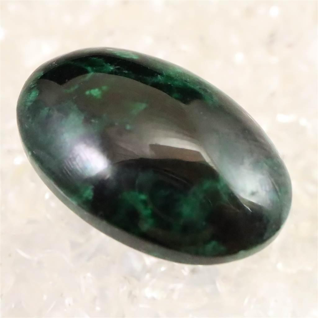 ベルベットマラカイト 孔雀石 27mmオーバル ルース 7.9g #80205 | 4枚目