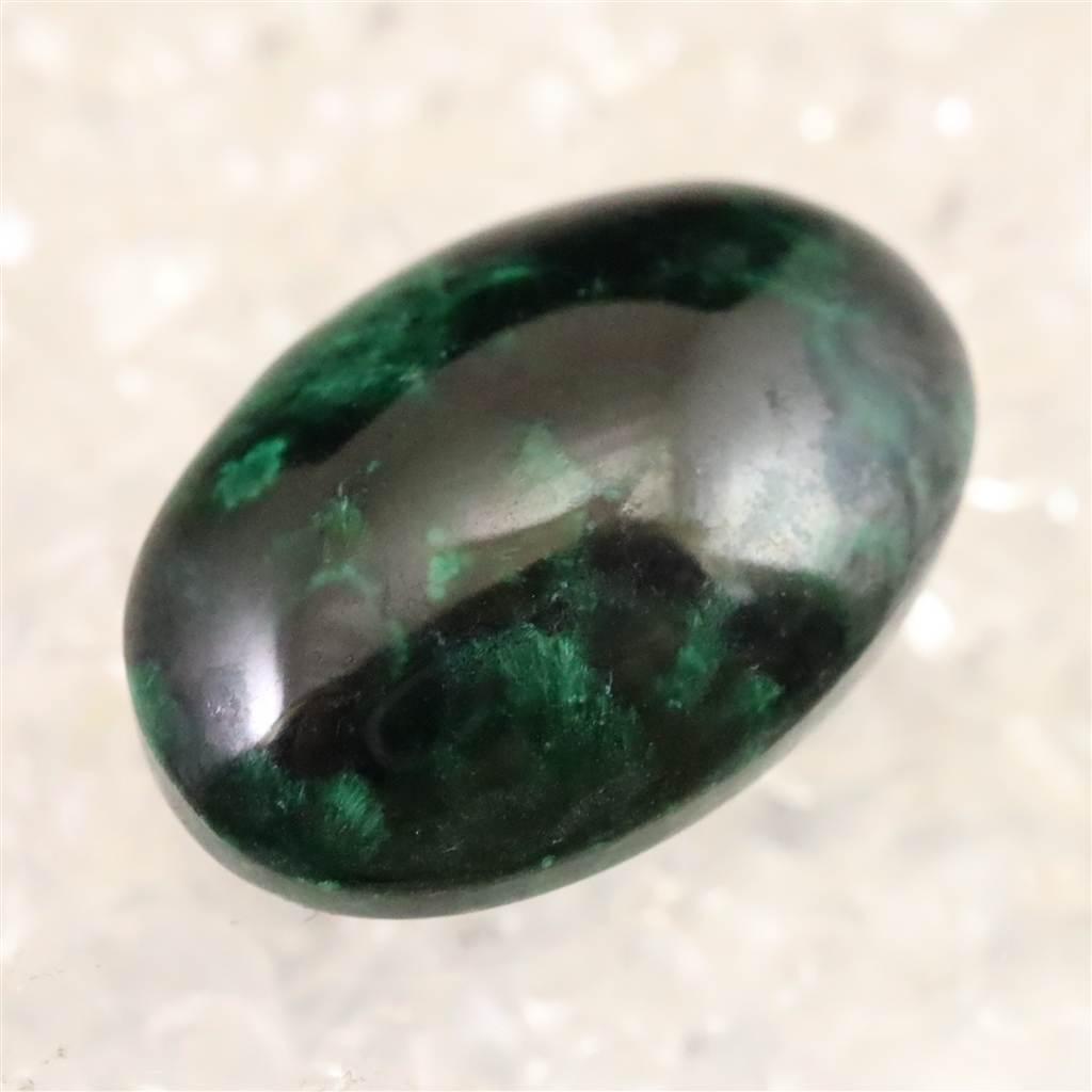 ベルベットマラカイト 孔雀石 27mmオーバル ルース 7.9g #80205 | 5枚目