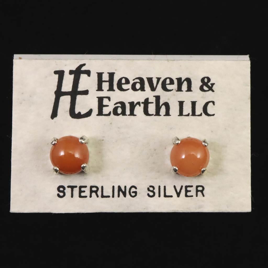 H&E社 サチャロカ ローズアゼツライト 6mmラウンド ピアス #850401枚目の画像