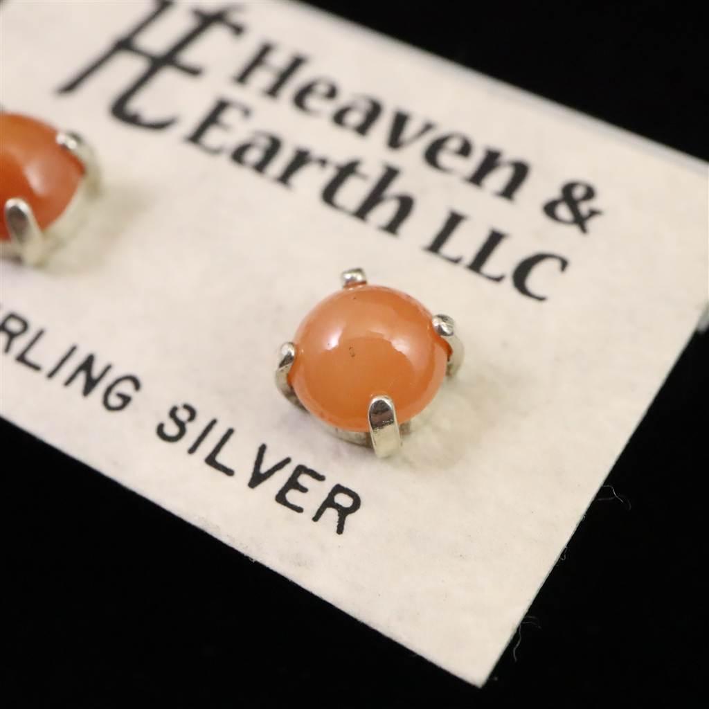 H&E社 サチャロカ ローズアゼツライト 6mmラウンド ピアス #85040 | 2枚目