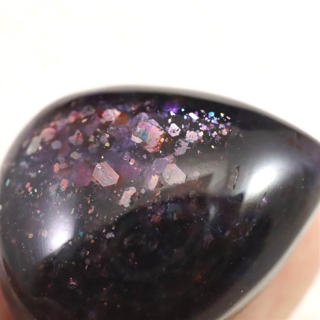 ブラッドショット アイオライトサンストーン26mmドロップ カボション 9.4g #24076 | 7枚目