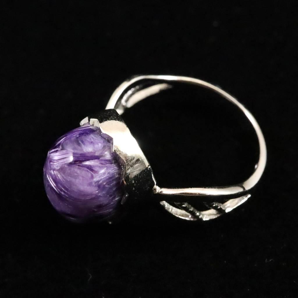 チャロアイト 12X10mmオーバル リング 15号 3.7g #11791 | 4枚目