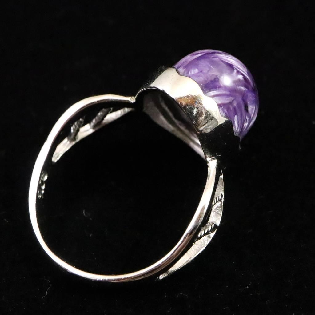 チャロアイト 12X10mmオーバル リング 15号 3.7g #11791 | 5枚目