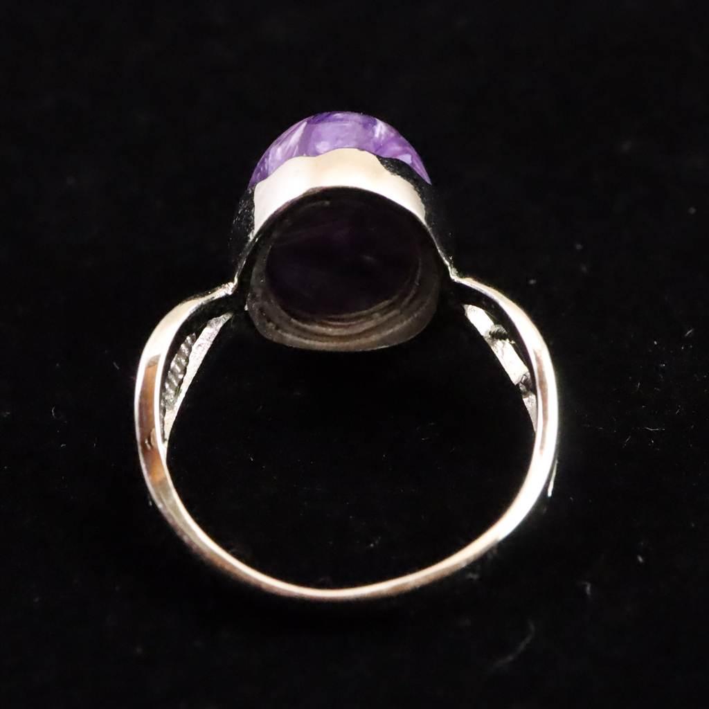 チャロアイト 12X10mmオーバル リング 15号 3.7g #11791 | 6枚目