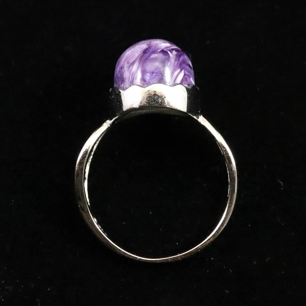 チャロアイト 12X10mmオーバル リング 15号 3.7g #11791 | 7枚目