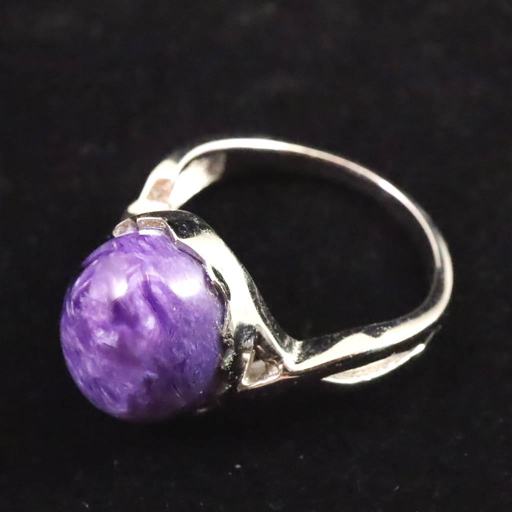 チャロアイト 12X10mmオーバル リング 14号 3.7g #84199 | 4枚目