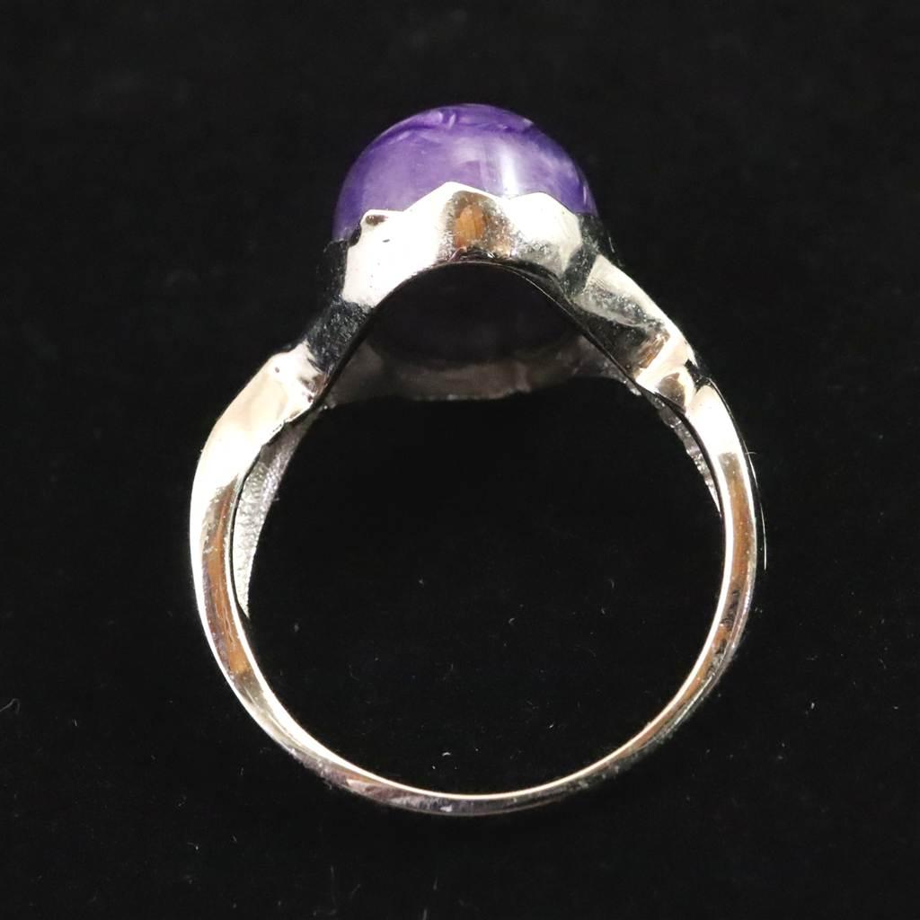 チャロアイト 12X10mmオーバル リング 14号 3.7g #84199 | 5枚目