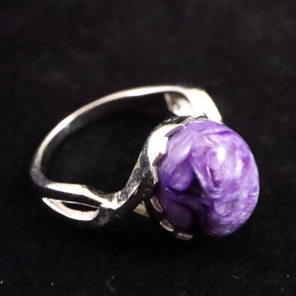 チャロアイト 12X10mmオーバル リング 14号 3.7g #84199 | 6枚目