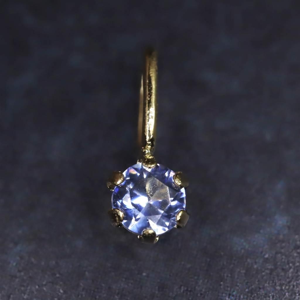 ベニトアイト 2.5mmラウンドカット ペンダント 18KYG 0.08ct #976831枚目の画像