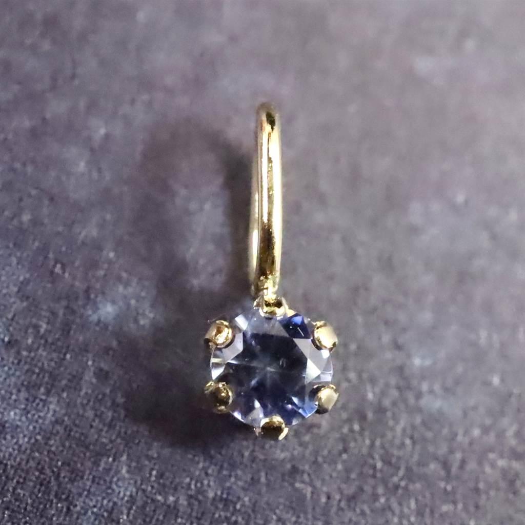 ベニトアイト 2.5mmラウンドカット ペンダント 18KYG 0.08ct #784941枚目の画像