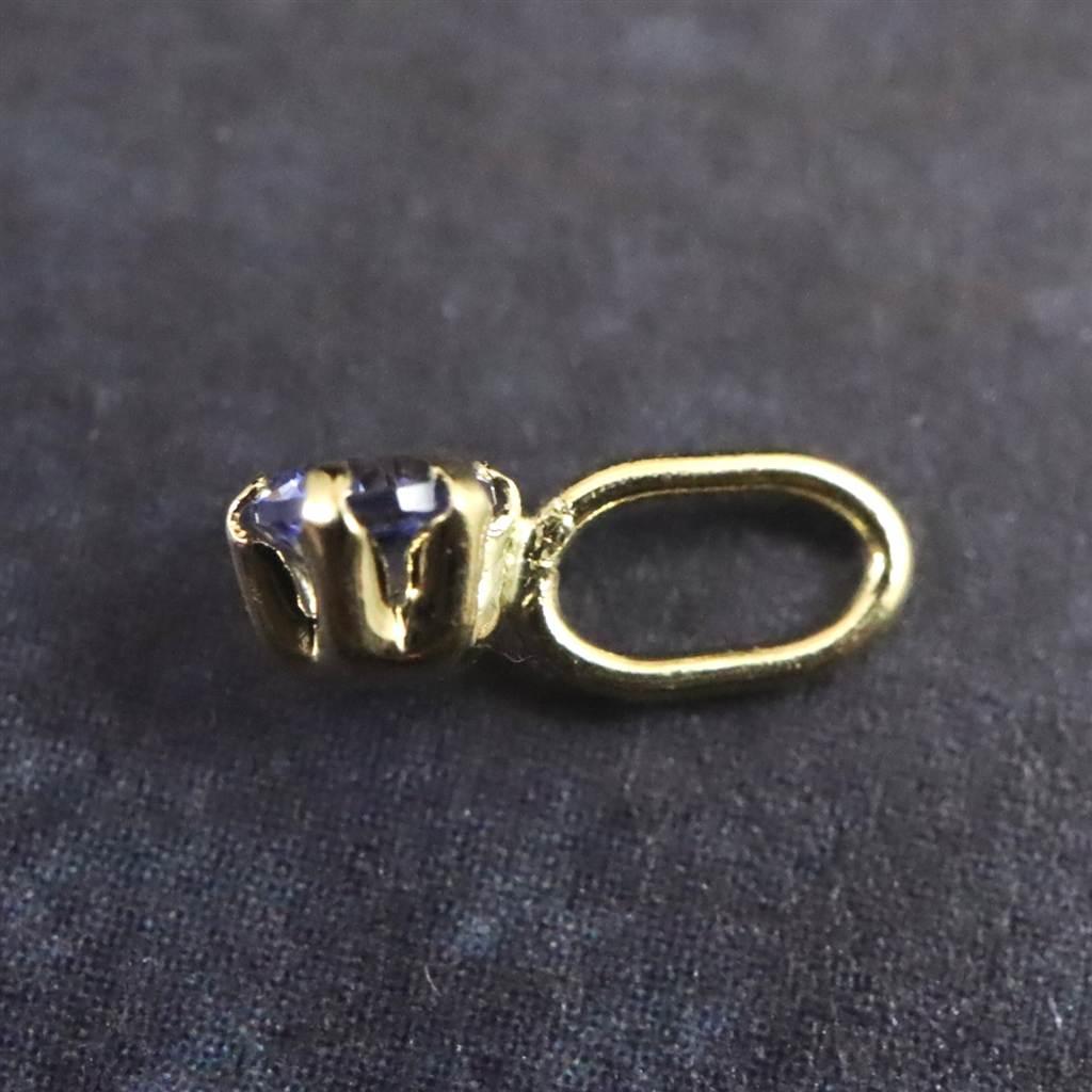 ベニトアイト 2.5mmラウンドカット ペンダント 18KYG 0.08ct #78494 | 3枚目