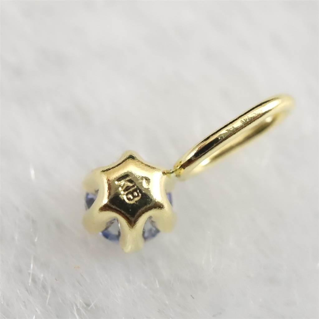ベニトアイト 2.5mmラウンドカット ペンダント 18KYG 0.08ct #78494 | 6枚目